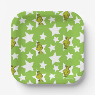 Grinch-Luaga-Sternenmuster Pappteller