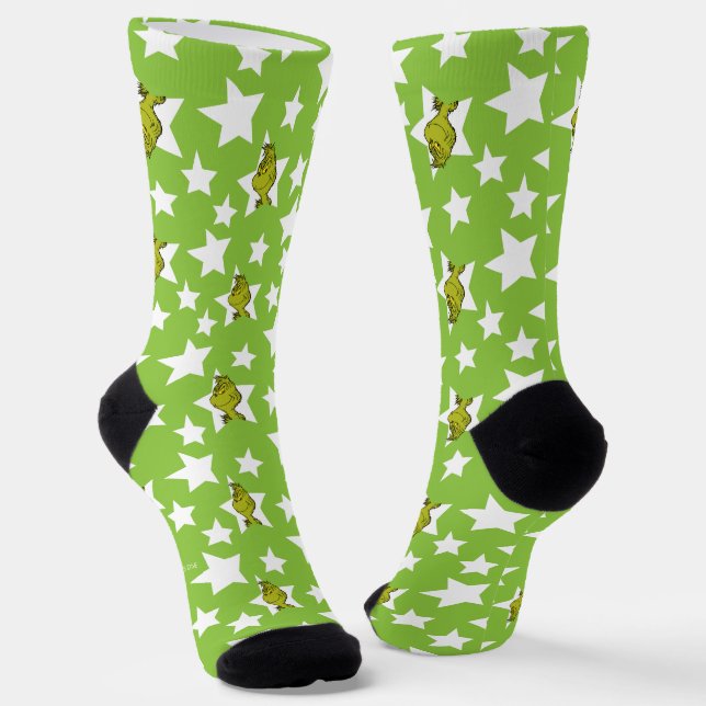 Grinch-Luaga-Sternenmuster Socken (Gewinkelt)