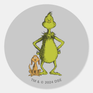 Grinch Max & Grinch Haltung Runder Aufkleber