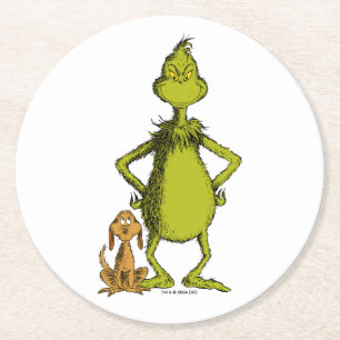 Grinch Max & Grinch Haltung Runder Pappuntersetzer