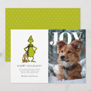 Grinch & Max personalisierte Foto-Weihnachtskarte Feiertagskarte
