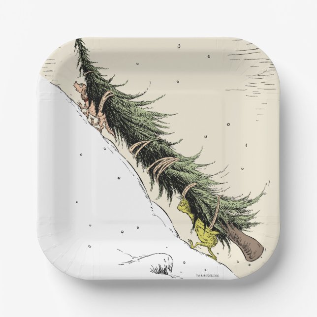 Grinch & Max Return the Christmas Tree Pappteller (Vorderseite)