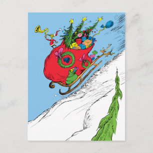Grinch & Max Runaway Sleigh Feiertagspostkarte