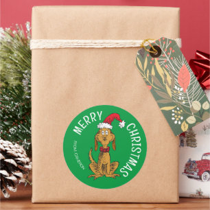 Grinch Max Santa Weihnachtsgeschenkanhänger Runder Aufkleber