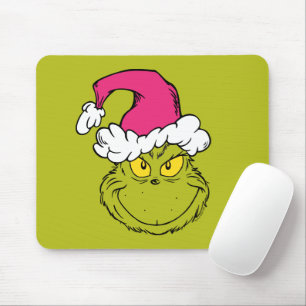 Grinch mit rosa Santa-Hut Mousepad