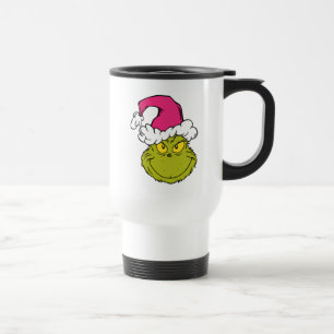 Grinch mit rosa Santa-Hut Reisebecher