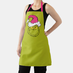 Grinch mit rosa Santa-Hut Schürze