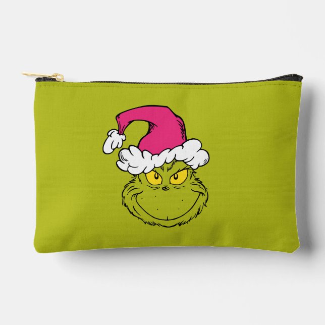 Grinch mit rosa Santa-Hut Zubehörtasche (Vorderseite)