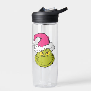 Grinch mit rosa Santa-Mütze Trinkflasche