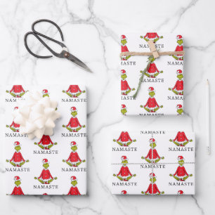 Grinch Namaste Weihnachtsmann Geschenkpapier Set