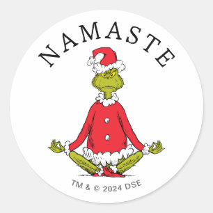 Grinch   Namaste Weihnachtsmann Runder Aufkleber