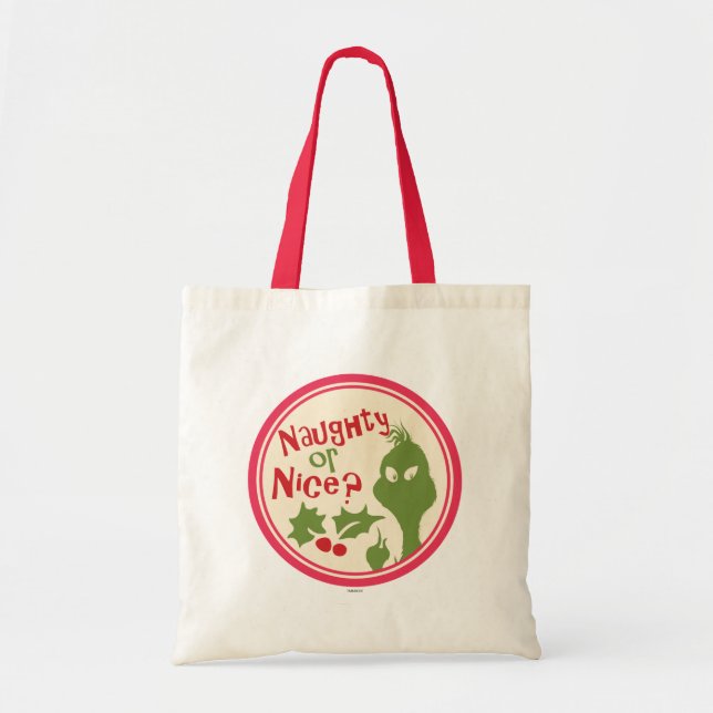Grinch - Naughty oder Nice? Tragetasche (Vorne)