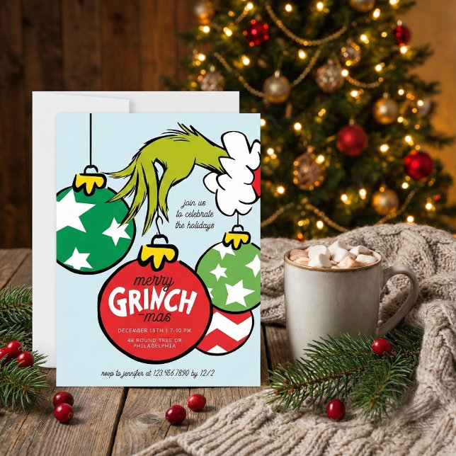 Grinch Ornament Christmas Party Feiertagskarte (Von Creator hochgeladen)