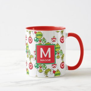 Grinch-Ornament Namen & Initiale hinzufügen Tasse