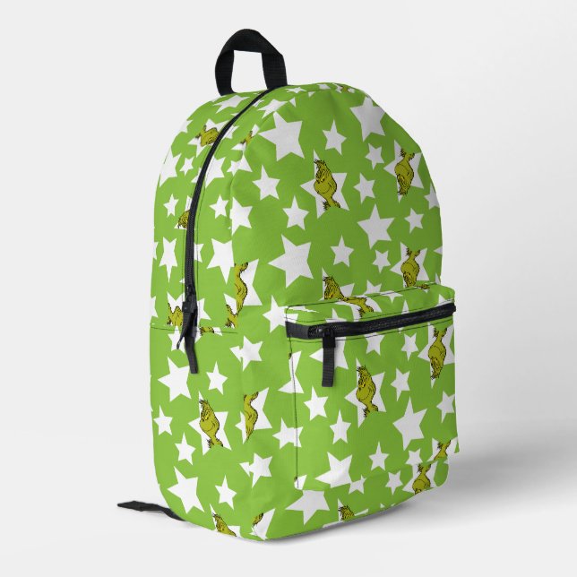 Grinch Peeking Star Pattern Bedruckter Rucksack (Rückseitige Ecke links)