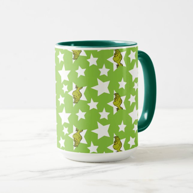Grinch Peeking Star Pattern Tasse (VorderseiteRechts)