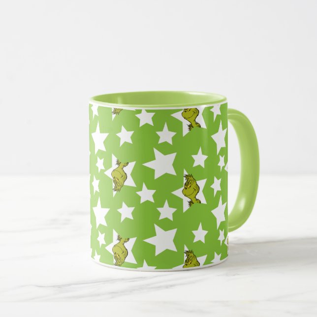 Grinch Peeking Star Pattern Tasse (VorderseiteRechts)