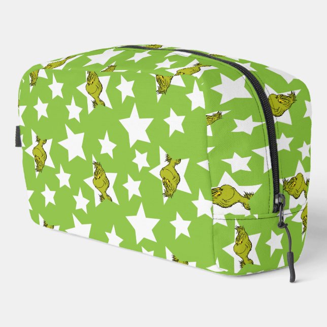 Grinch Peeking Star Pattern Waschbeutel (Rechte Ecke)