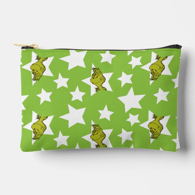 Grinch Peeking Star Pattern Zubehörtasche (Vorderseite)