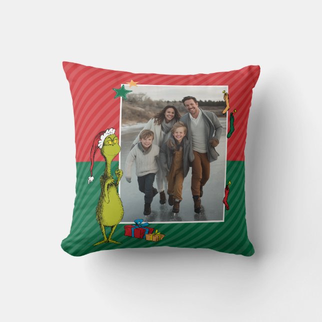 Grinch | Personalisiertes Foto Kissen (Vorderseite)
