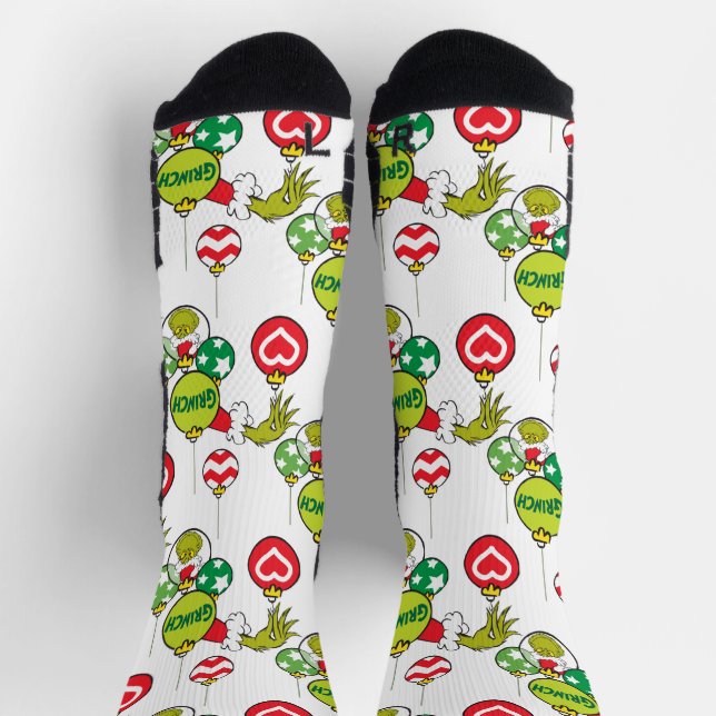 Grinch-Schmuckmuster Socken (Oben)