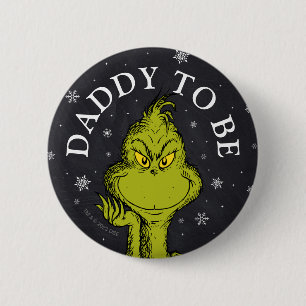 Grinch-Schultafel-Baby-Party   Bald Papa Button