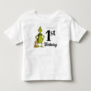 Grinch-Schultafel Erster Geburtstag Kleinkind T-shirt