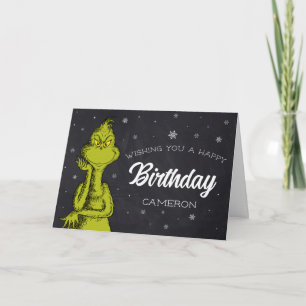 Grinch-Schultafel-Geburtstag Karte