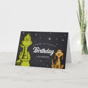 Grinch-Schultafel-Geburtstag Karte