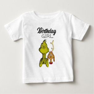 Grinch-Schultafel-Geburtstagsmädchen Baby T-shirt