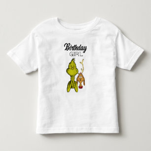 Grinch-Schultafel-Geburtstagsmädchen Kleinkind T-shirt