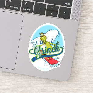 Grinch Snowboardfahren Aufkleber