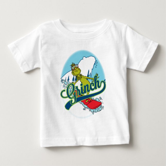 Grinch Snowboarding Baby T-shirt (Vorderseite)