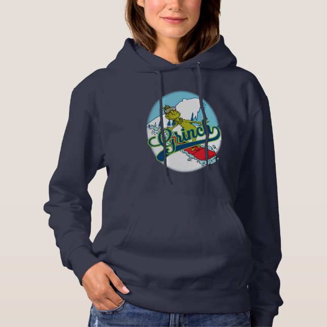 Grinch Snowboarding Hoodie (Vorderseite)