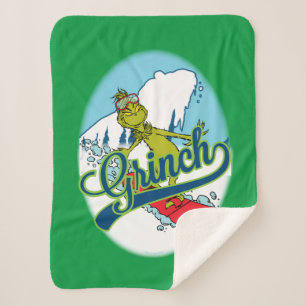Grinch Snowboarding Sherpadecke