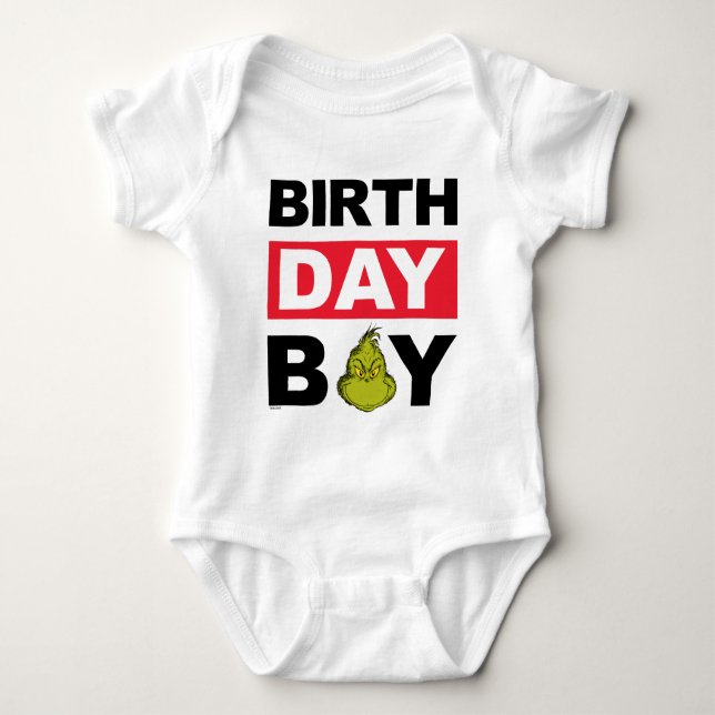 Grinch Snowflake Birthday Boy Baby Strampler (Vorderseite)