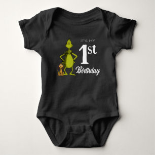 Grinch Tafel Erstgeburtstag Baby Strampler