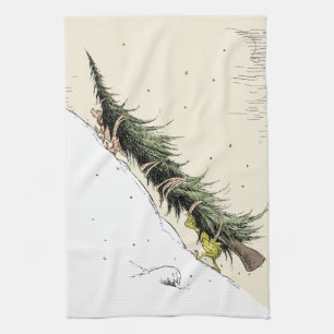 Grinch und Max bringen den Weihnachtsbaum zurück Geschirrtuch
