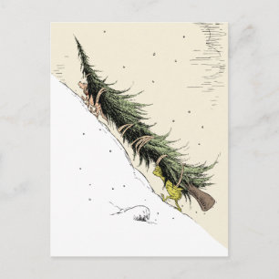 Grinch und Max bringen den Weihnachtsbaum zurück Postkarte