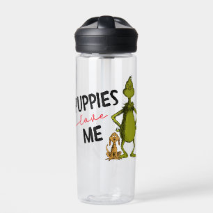 Grinch und Max   Welpen lieben mich Trinkflasche