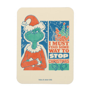 Grinch Weihnachten stoppen Vintage-Grafik Magnet
