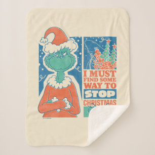 Grinch Weihnachten Stoppen Vintage-Grafik Sherpadecke