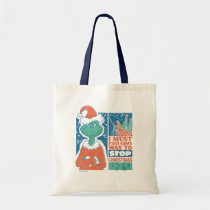 Grinch Weihnachten stoppen Vintage-Grafik Tragetasche