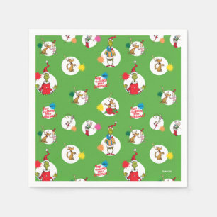 Grinch Weihnachts-Punkte-Muster Serviette