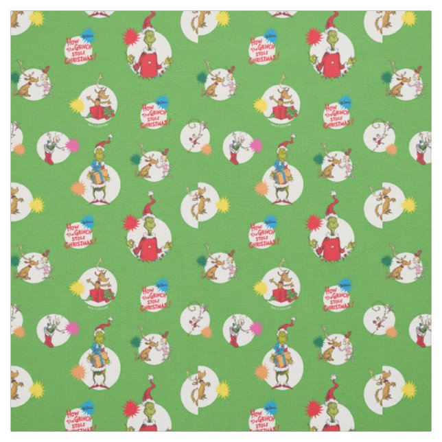 Grinch | Weihnachts-Punkte-Muster Stoff (Muster)