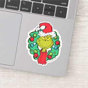 Grinch Weihnachts-Weihnachts-Kranz Aufkleber