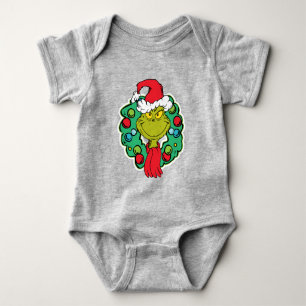 Grinch Weihnachts-Weihnachts-Kranz Baby Strampler