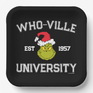 Grinch   Who-ville Universität Est 1957 Pappteller
