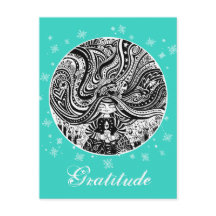 Grincheux Angel Wish | Aqua Postcard