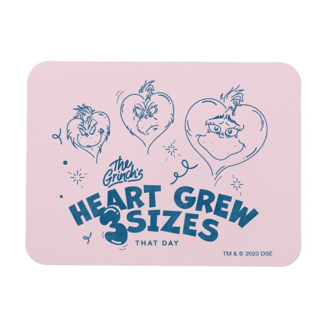 Grinch's Heart wuchs um 3 Größen Magnet (Horizontal)